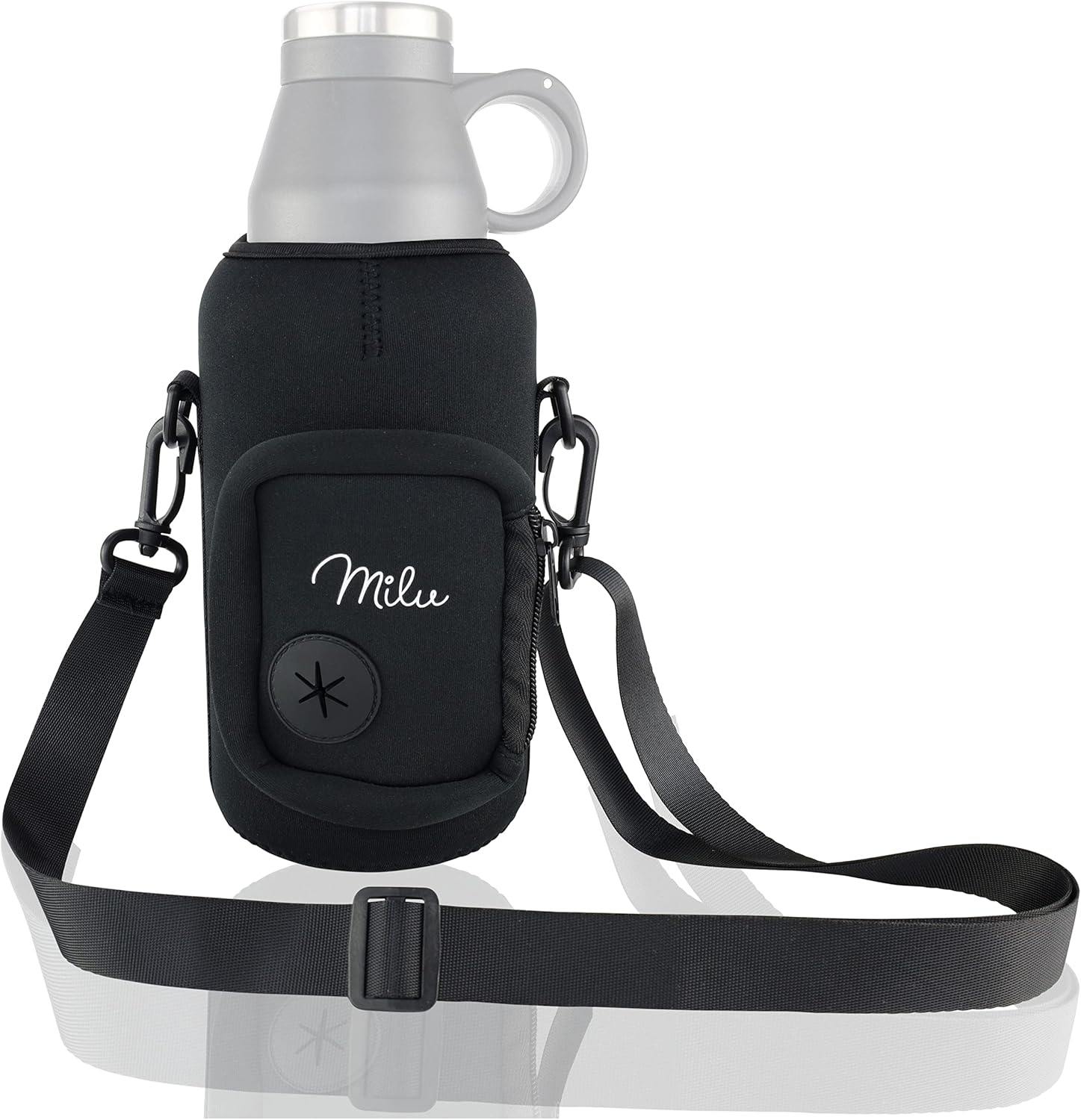 Milu Trinkflasche Hunde Für Unterwegs 950Ml - Wasserflasche Mit Futternapf, Isolierte Edelstahl Hundetrinkflasche, Hundeflasche Mit Futterbehälter, Napf, Hund, Wandern, Reisen, Spaziergang