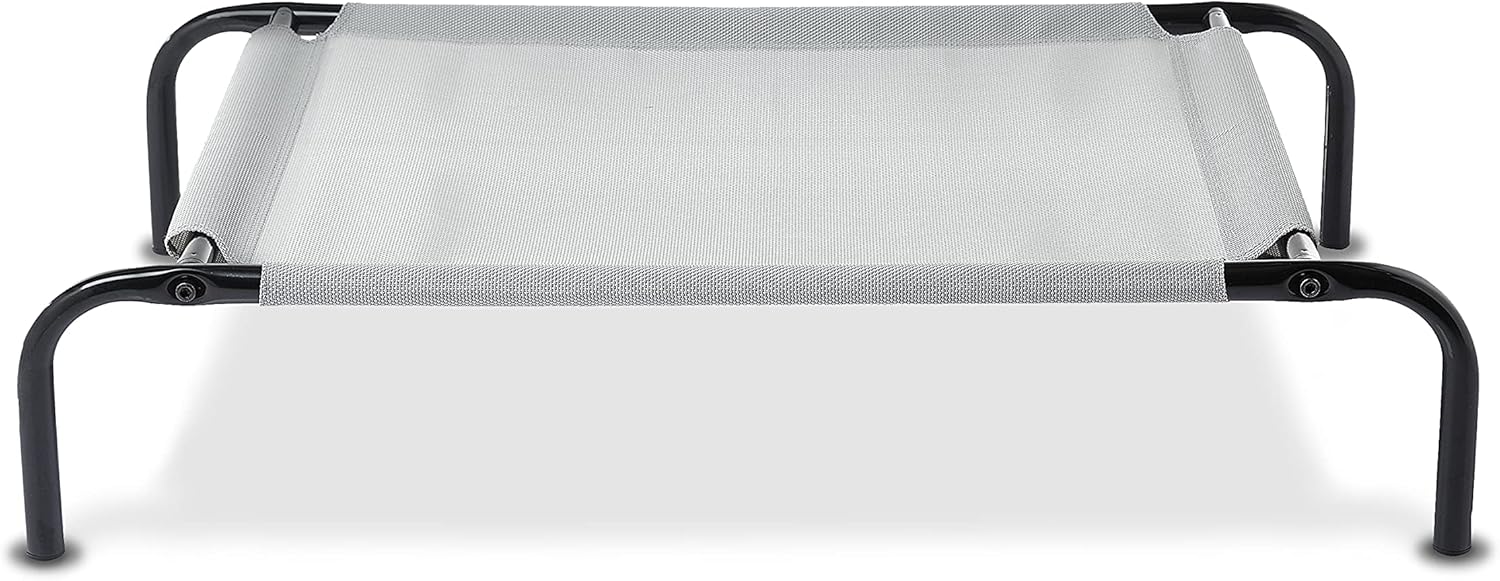 Amazon Basics Kühlendes Erhöhtes Haustierbett per Hund, Größe S, L 90 X B 55 X H 19 Cm, Grau