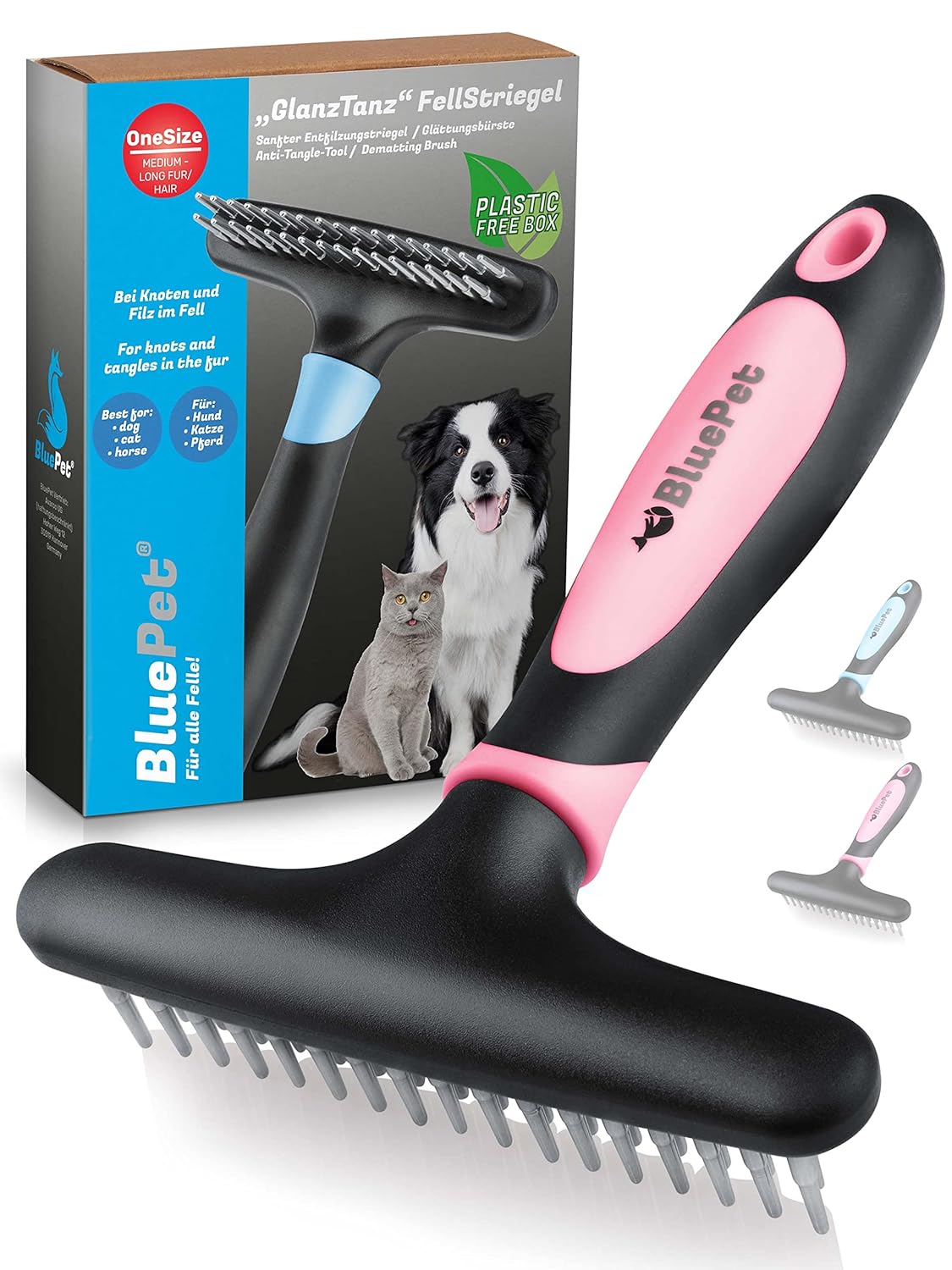 🐾 BluePet Fellstriegel – Entfilzen, Glätten & Fellwechsel für Hunde & Katzen 🐶🐱