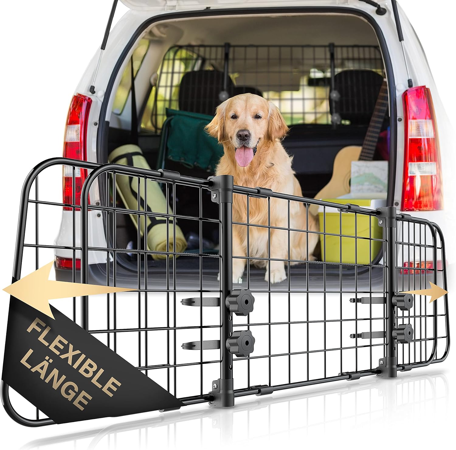 🐾 HELDENWERK Kofferraum Trenngitter – Schutz für Hund & Fahrer 🚘 Stufenlos verstellbar