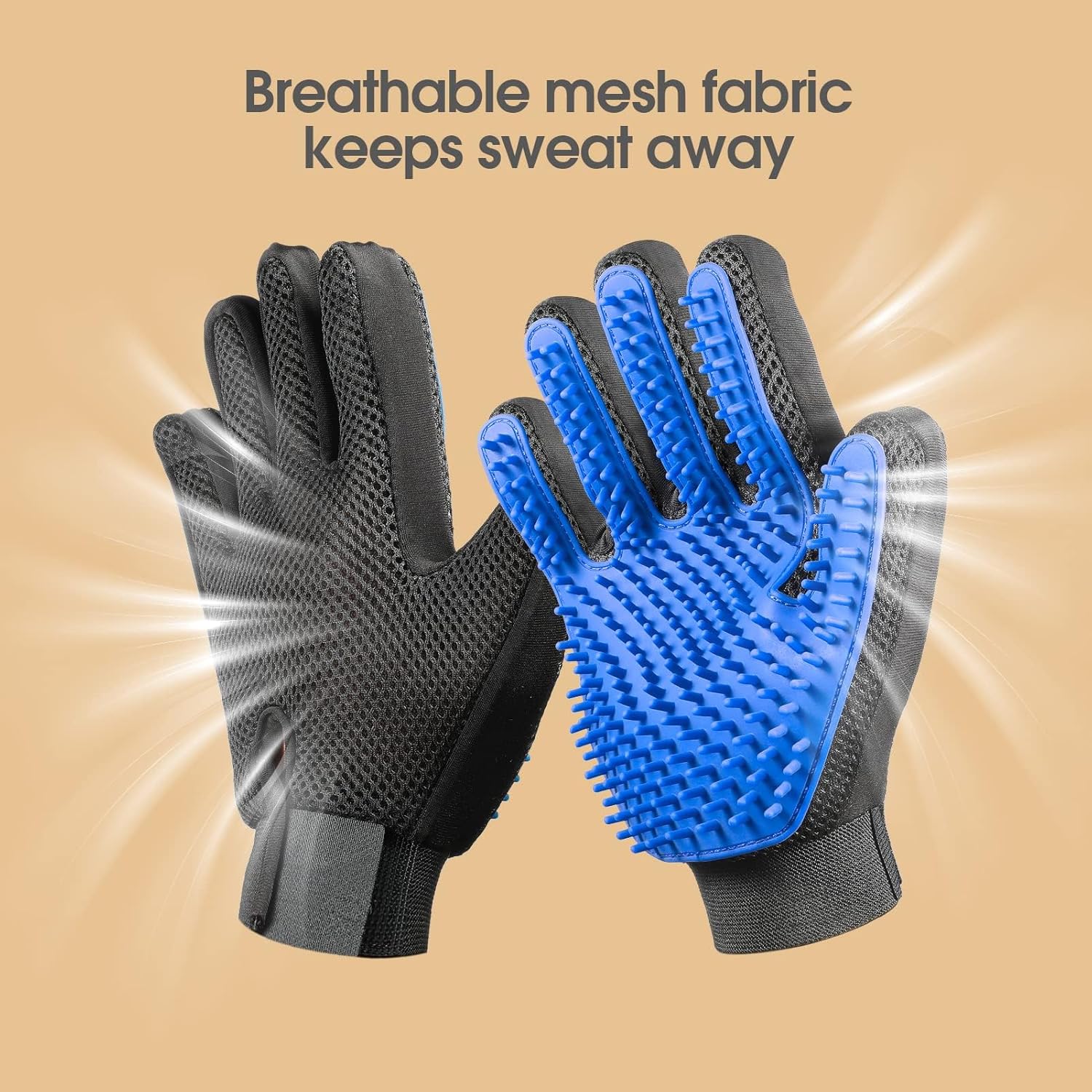 🐾 DELOMO Fellpflege-Handschuhe 🧤 – Sanfte Haarentfernung für Hunde & Katzen