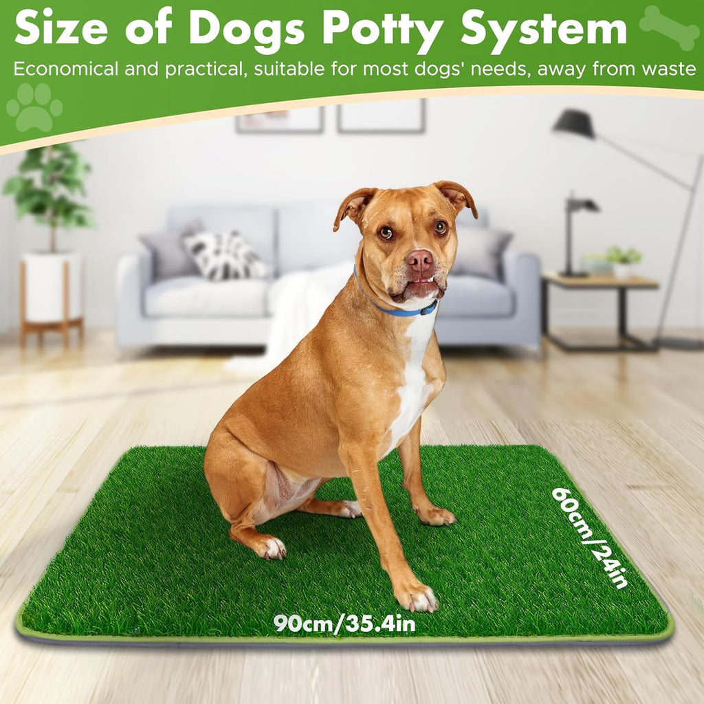 🐾 2-in-1 Hundetoilette mit Kunstrasen – 60×90 cm Pinkelmatte für Innen & Außen 🏡🌿