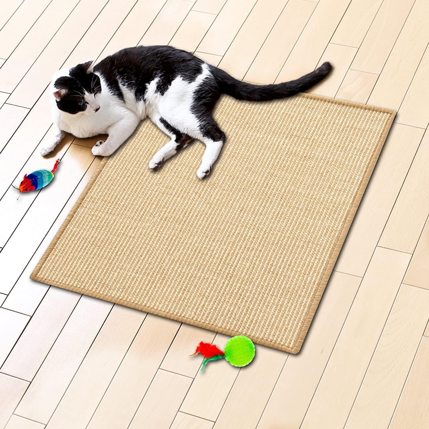 Floordirekt Katzen Kratzmatte 30 X 50 Cm Aus Natur Sisal Kratzteppich Kratzmöglichkeiten Für Katzen Kratzmöbel Für Wand Oder Boden - Robust & Waschbar, Natur