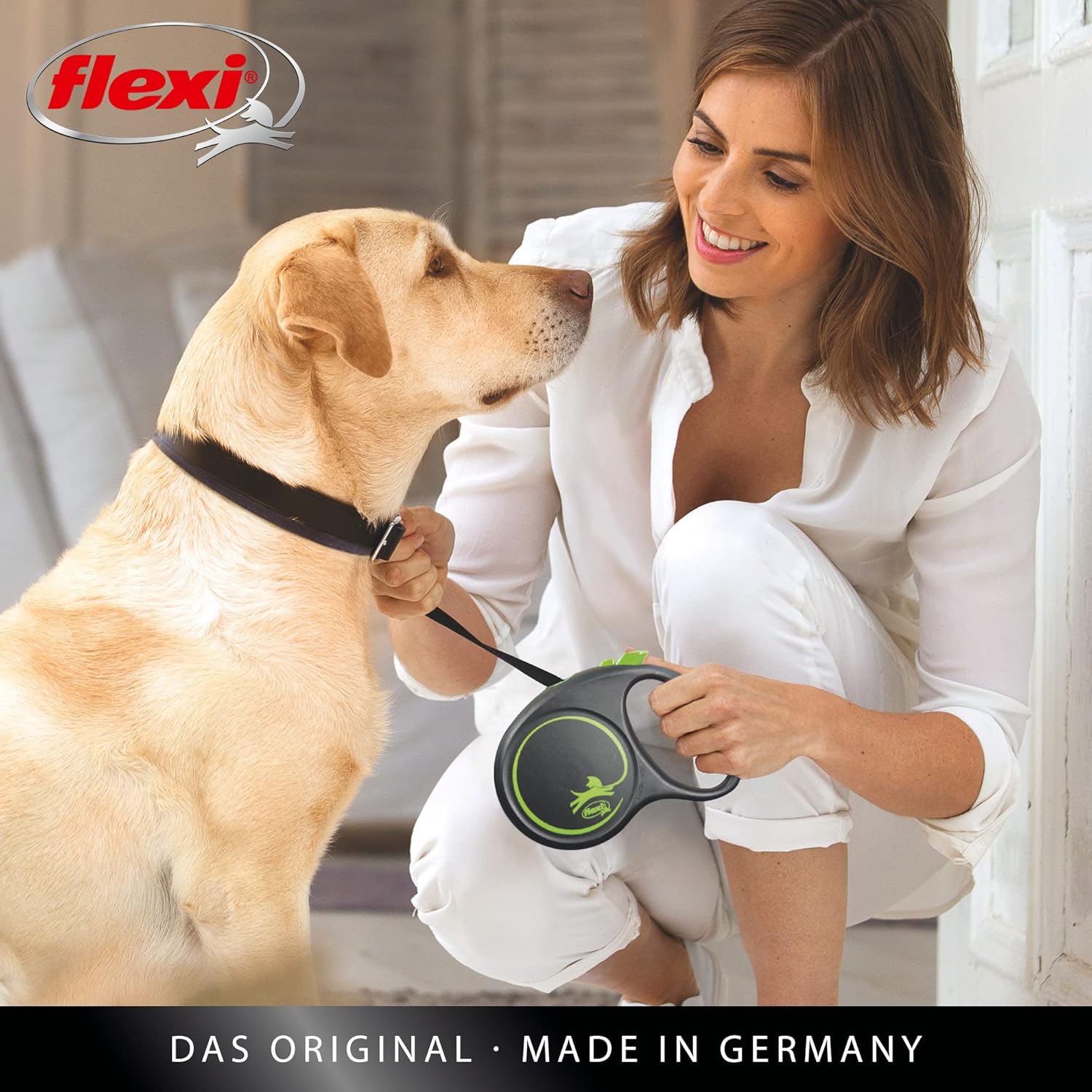 Flexi® Black Design S Gurt 5 M Schwarz/Silber, Roll-Leine Für Hunde Bis 15 Kg
