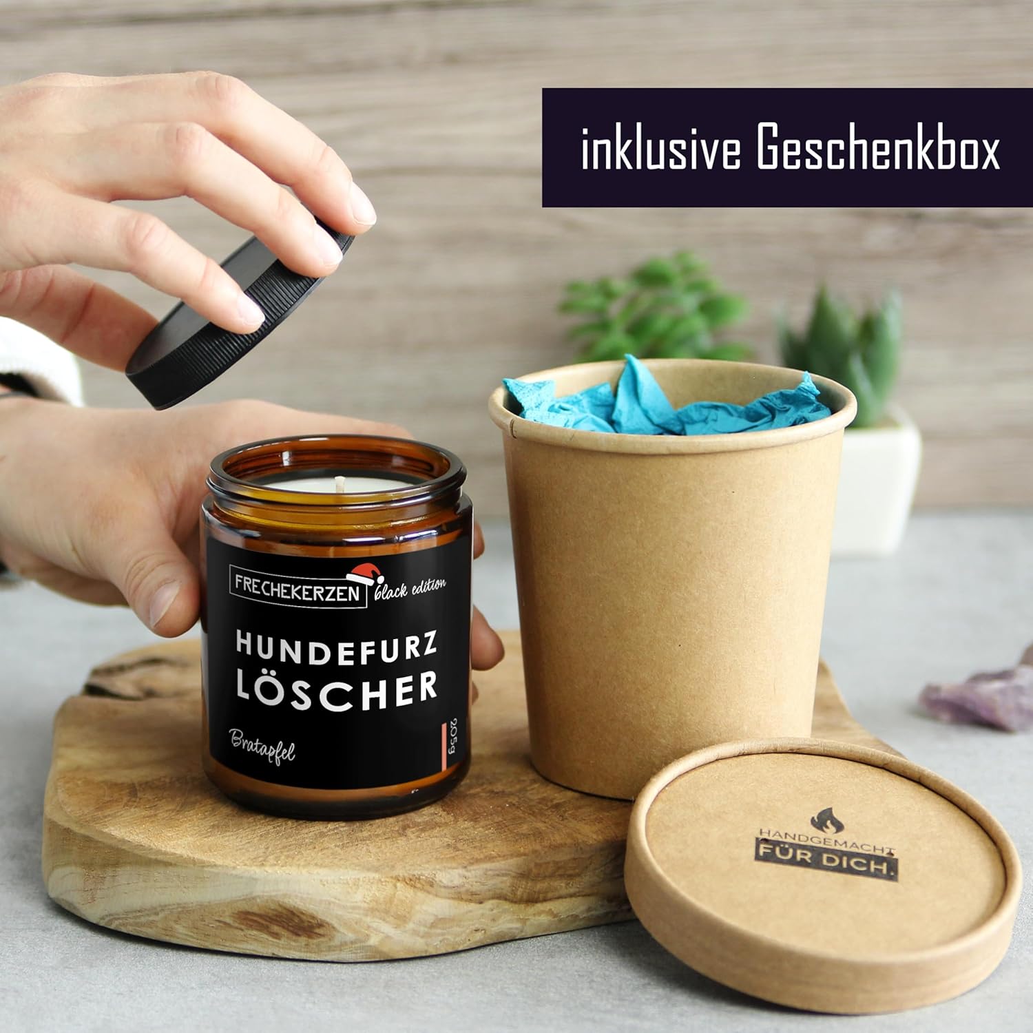 Lustige Duftkerze Mit Spruch Für Hunde Besitzer & Liebhaber | Handgemacht Aus Sojawachs | in Geschenkbox | Valentinstag Geburtstagsgeschenk, Gast Geschenk Hundehalter Dog Lovers |Apfel-Zimt