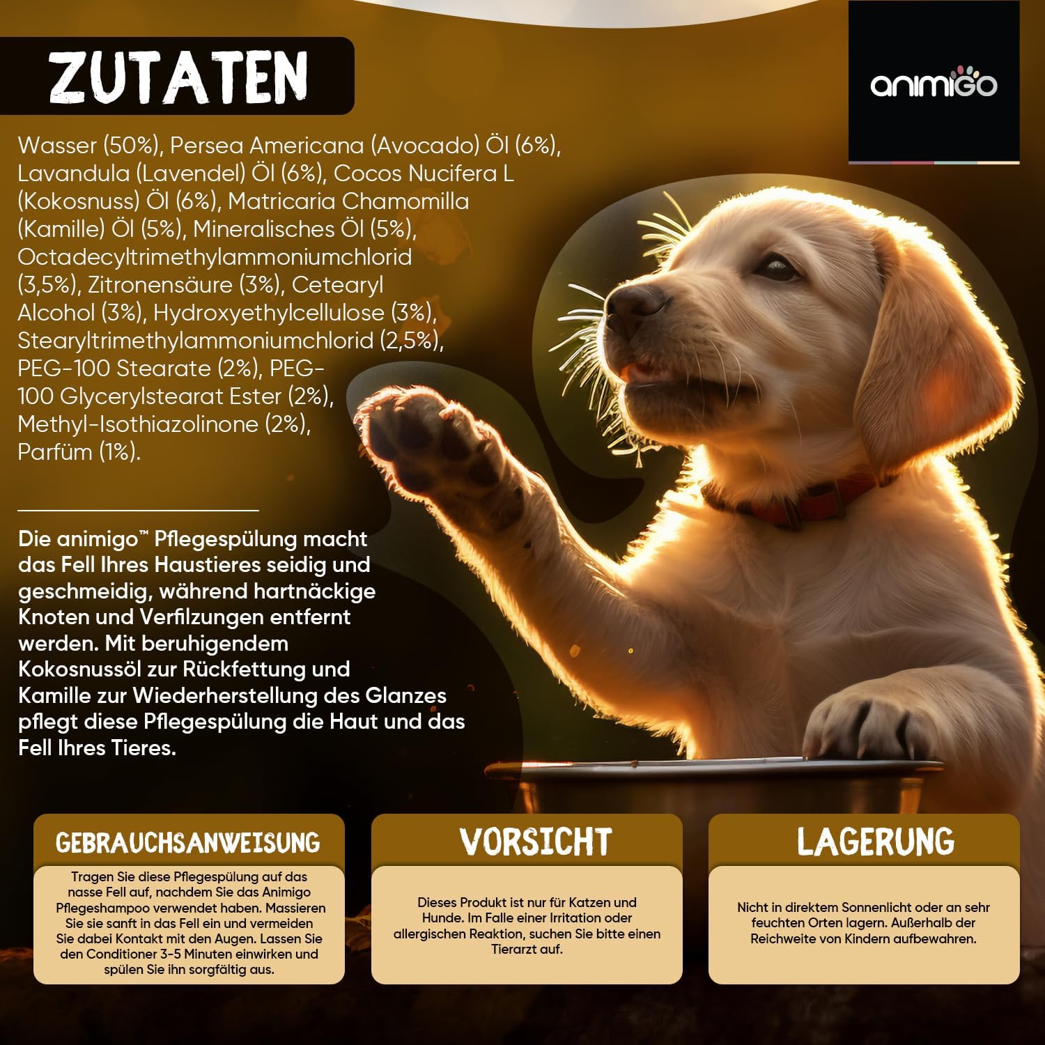 🐶🐱 Conditioner für Hunde & Katzen – 500 ml – Fellpflege mit Kokos- & Avocadoöl