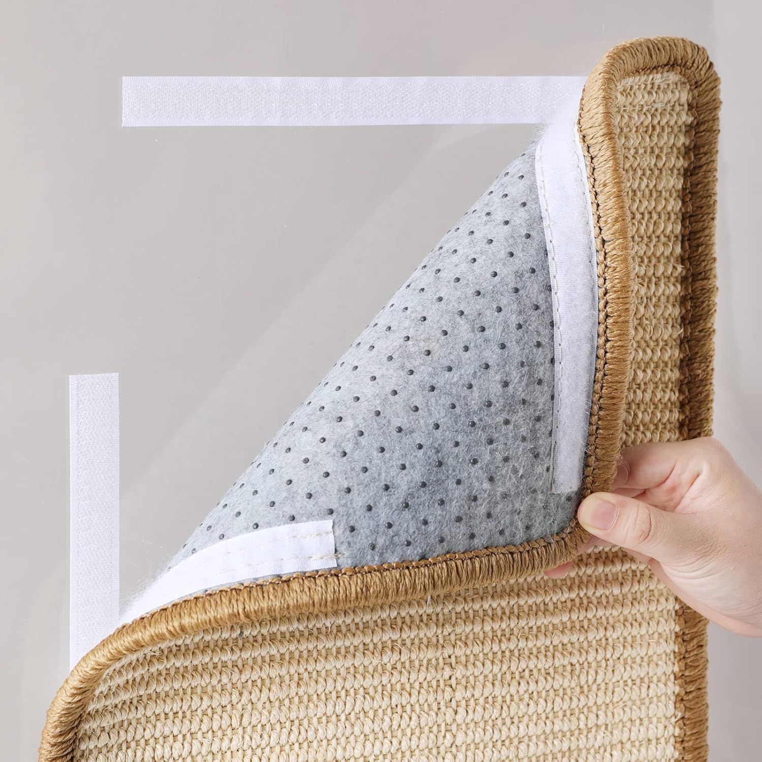 FUKUMARU Kratzmatte Katze, Natürliche Katzenkratzbretter Sisal Kratzteppich 50X30 Cm, Widerstandsfähig Katzenmöbel Fußmatte Sisalmatte Kratzpads Für Katzen, Beige