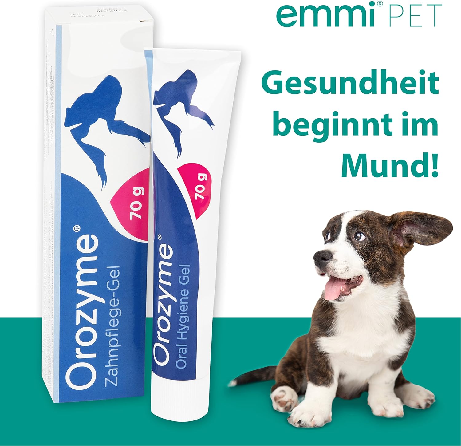 🦷 Emmi-Pet Orozyme Zahngel für Hunde & Katzen 🐶🐱 – Gegen Zahnstein & Mundgeruch, mit Enzym-Komplex 💧