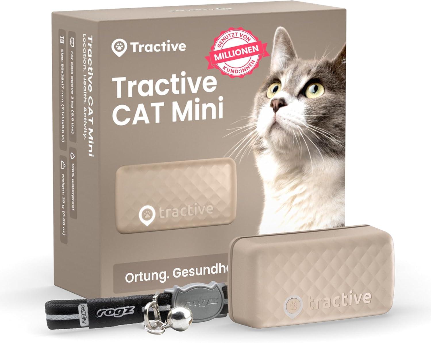 🐱 Tractive CAT Mini GPS Tracker | Live-Ortung & Aktivität | Sicherheitshalsband inkl. | Abo nötig