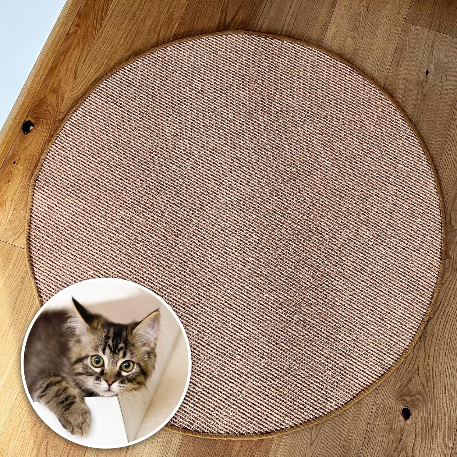 Floordirekt Katzen Kratzmatte 30 X 50 Cm Aus Natur Sisal Kratzteppich Kratzmöglichkeiten Für Katzen Kratzmöbel Für Wand Oder Boden - Robust & Waschbar, Natur