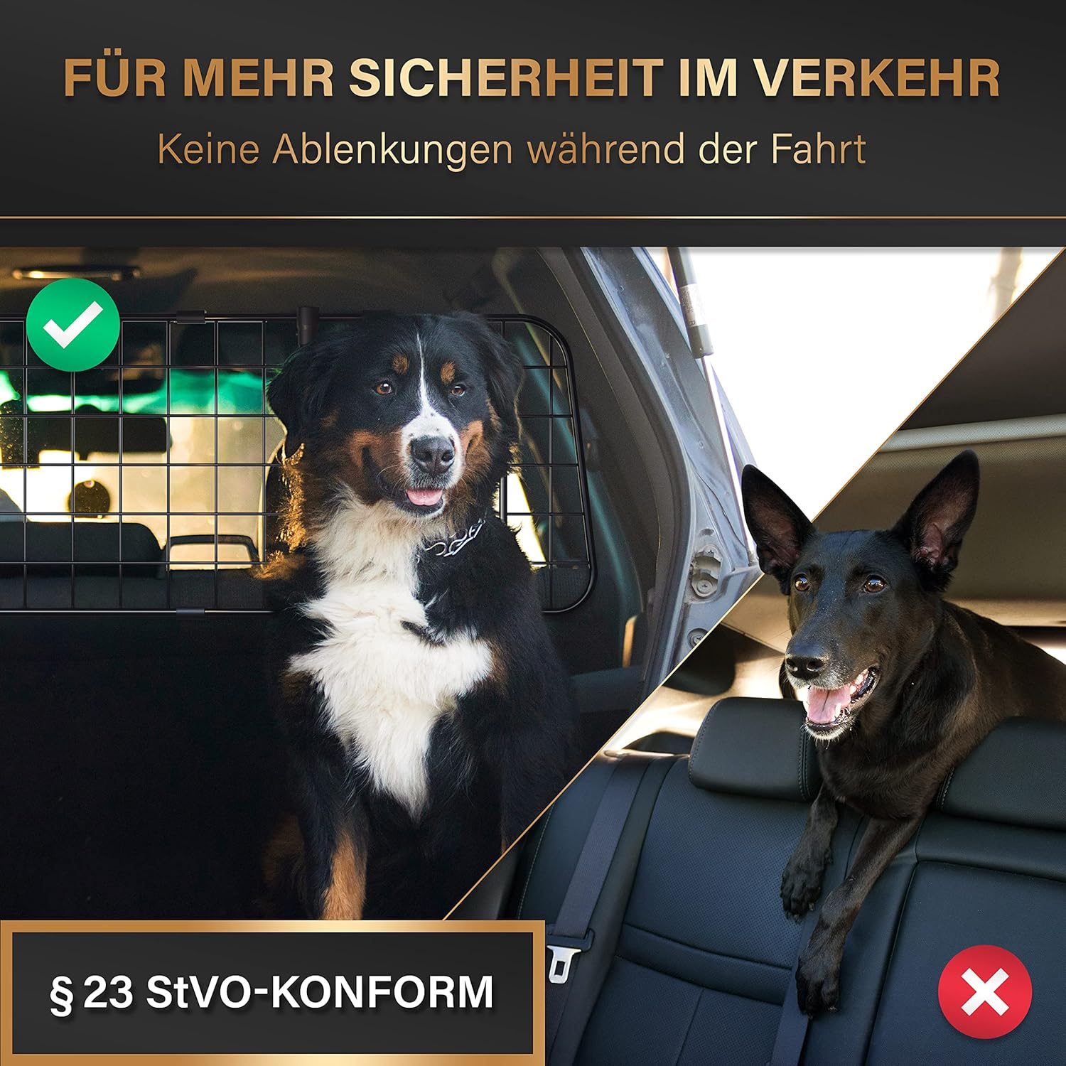 🐾 HELDENWERK Kofferraum Trenngitter – Schutz für Hund & Fahrer 🚘 Stufenlos verstellbar
