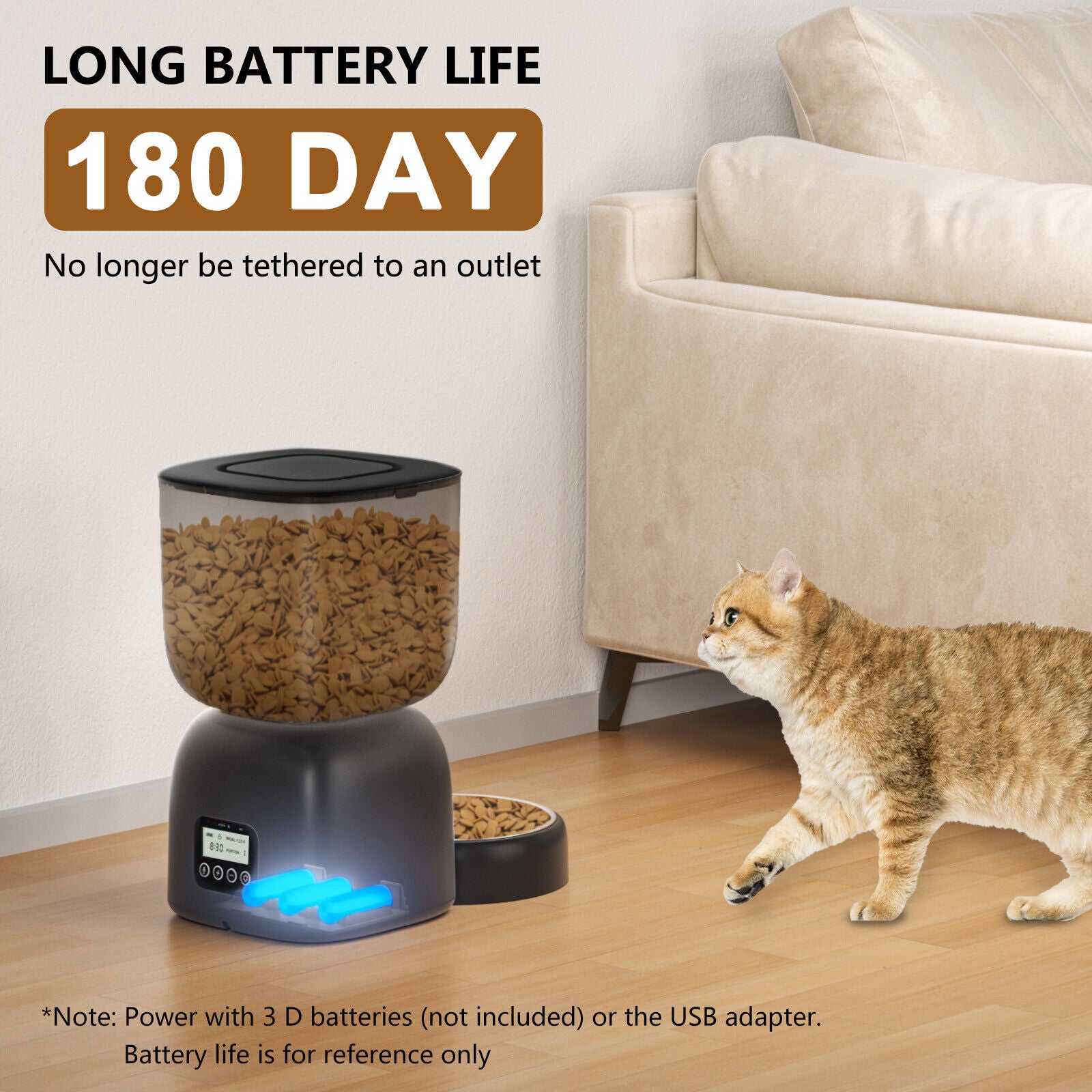 tomatischer Futter- & Wasserspender für Katzen & Hunde – Mit Filter & großer Kapazität