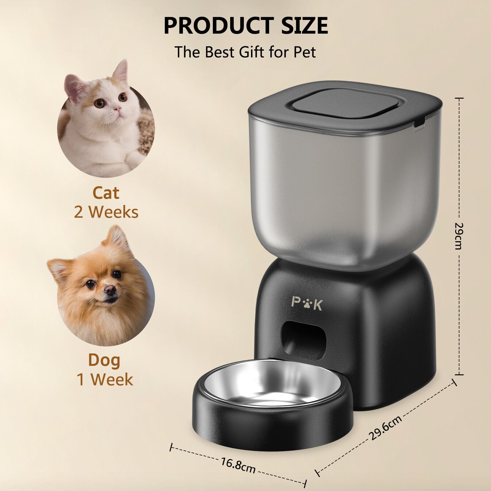 tomatischer Futter- & Wasserspender für Katzen & Hunde – Mit Filter & großer Kapazität