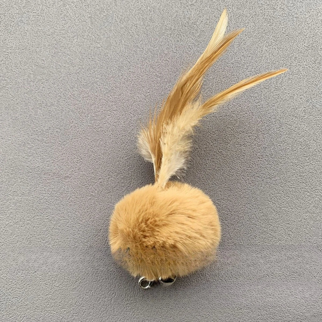 2Pcs Random Color Plush Ball Feather Cat Teaser Stick for Changing Heads Cat Toy Plush Interaction Kitty Pet Toy