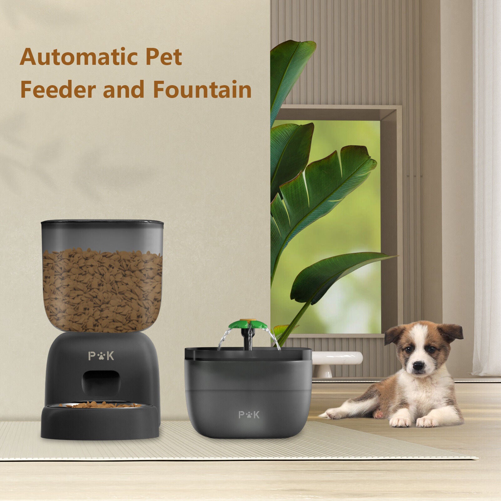 tomatischer Futter- & Wasserspender für Katzen & Hunde – Mit Filter & großer Kapazität