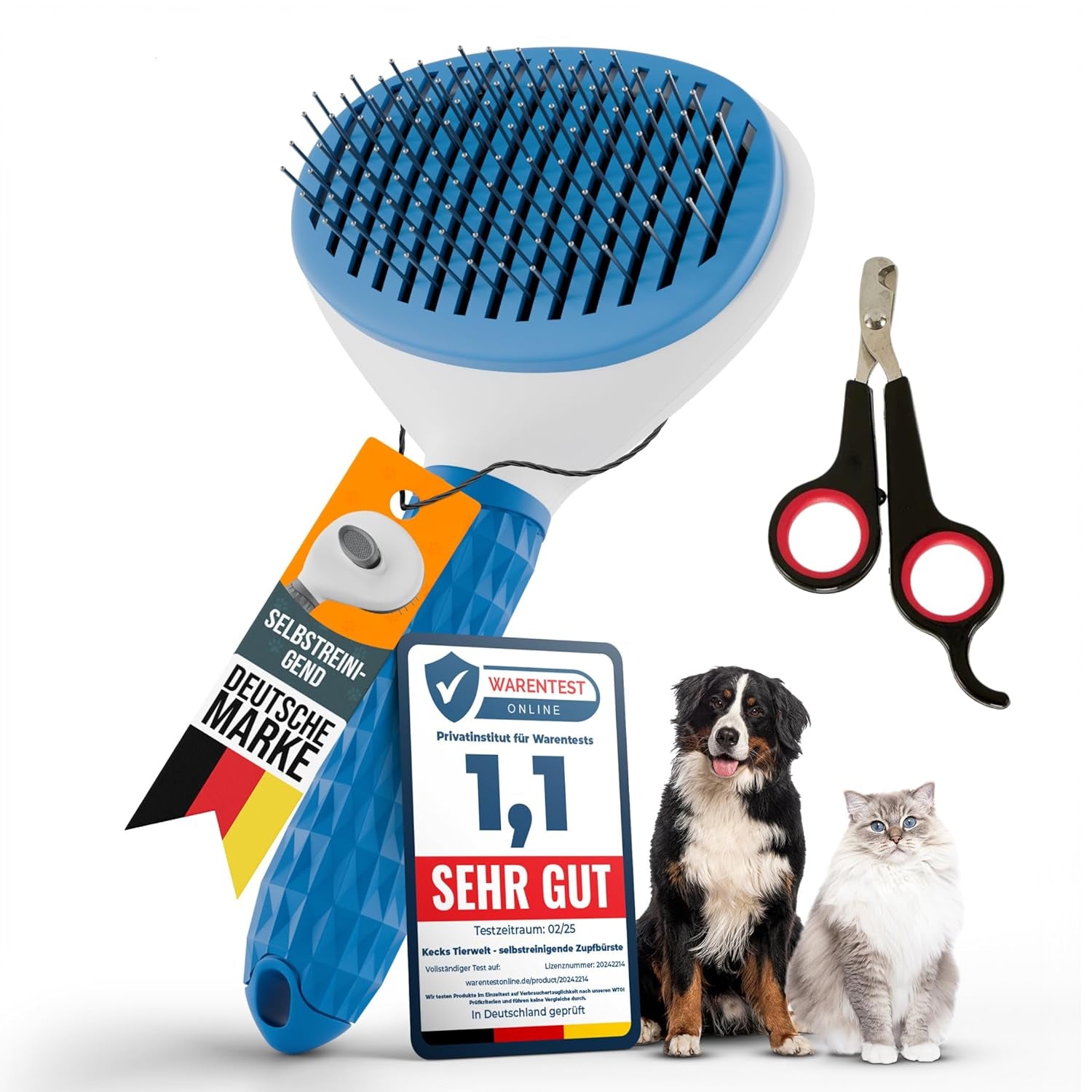 😻Fellpflege Set – Bürste & Schere für Hund & Katze🐶