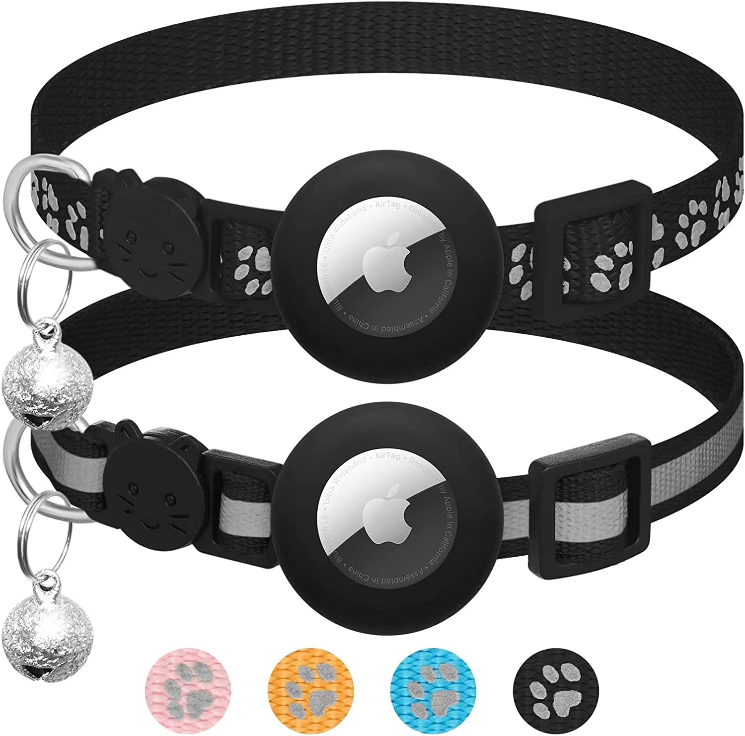 Erleben Sie die perfekte Kombination aus Stil und Sicherheit mit unserem 2er Set Katzenhalsbänder, kompatibel mit Airtag – Reflektierend, mit Sicherheitsverschluss und Glocke für Ihre Katze!