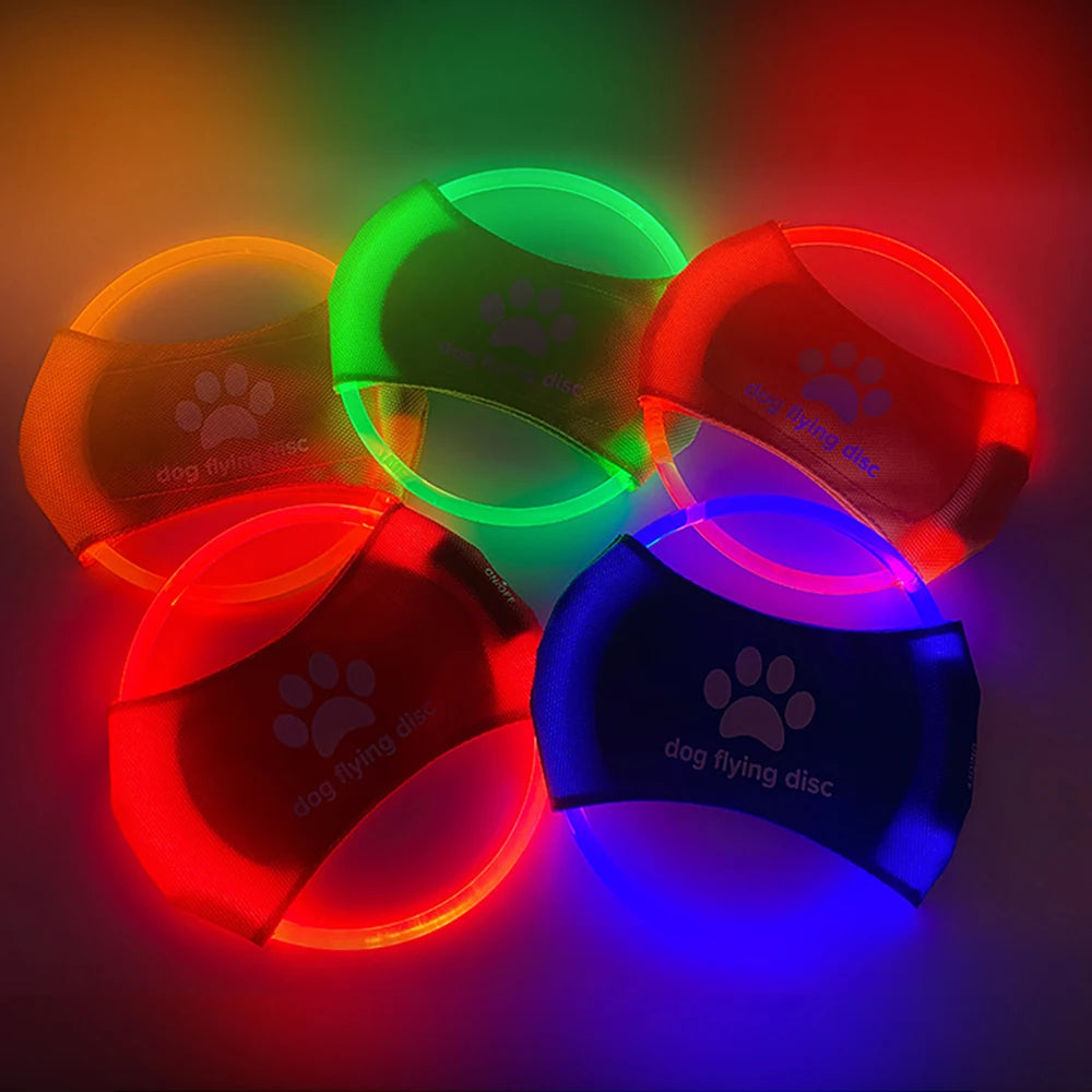 LED Hundefrisbee – Leuchtendes Wurfspielzeug für Hunde, ideal für Nacht & Training